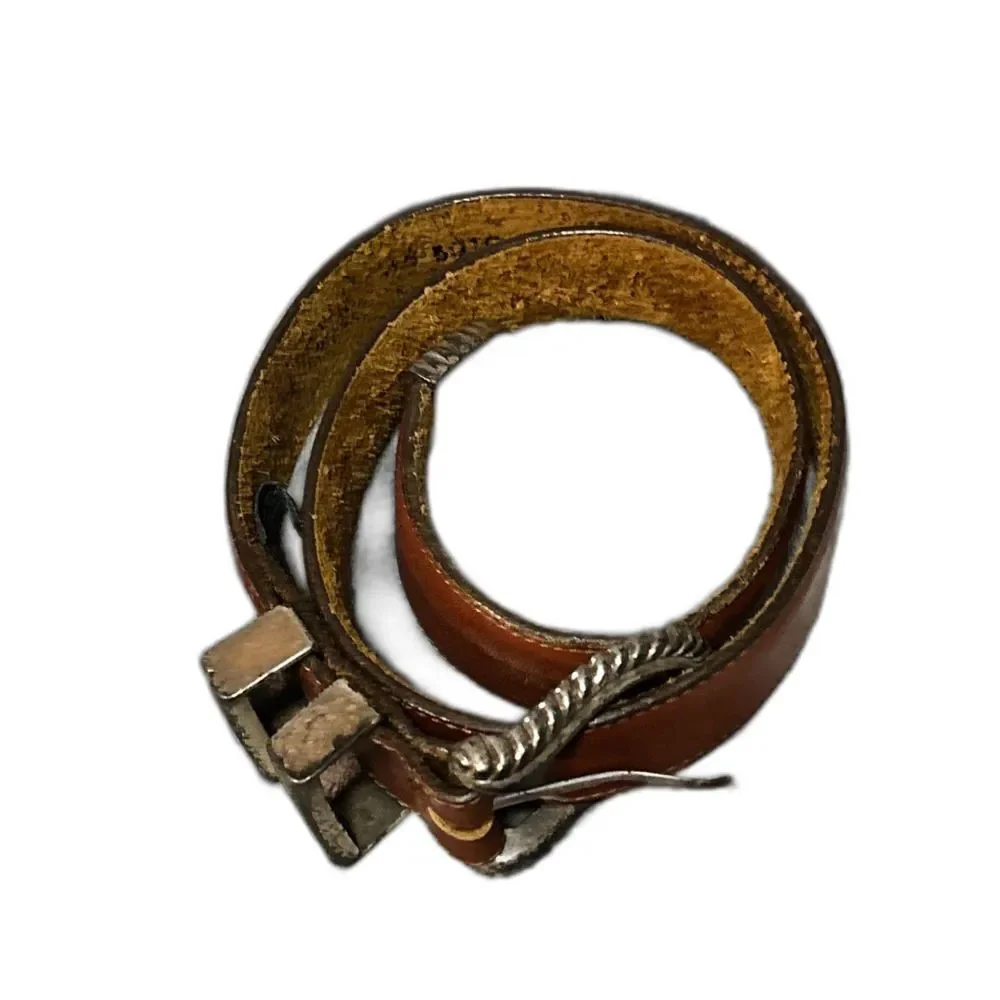 Brighton Brown Leather Belt with Silver Buckle - Picture 3 of 11